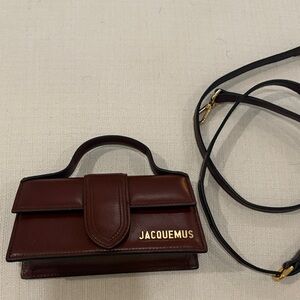 Jacquemus Deep Brown Mini Bag with Gold Accents
